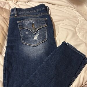 Miss Me Dark Blue Distressed Skinny Jeans